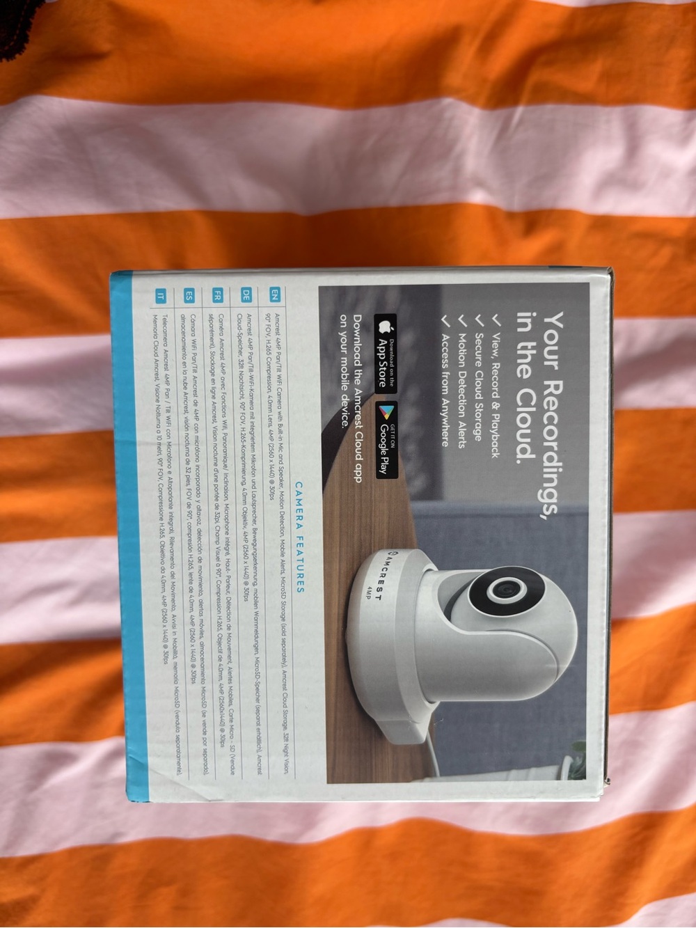 Amcrest 4MP ProHD Indoor WiFi IP Camera Pan/Tilt Black IP4M-1041B